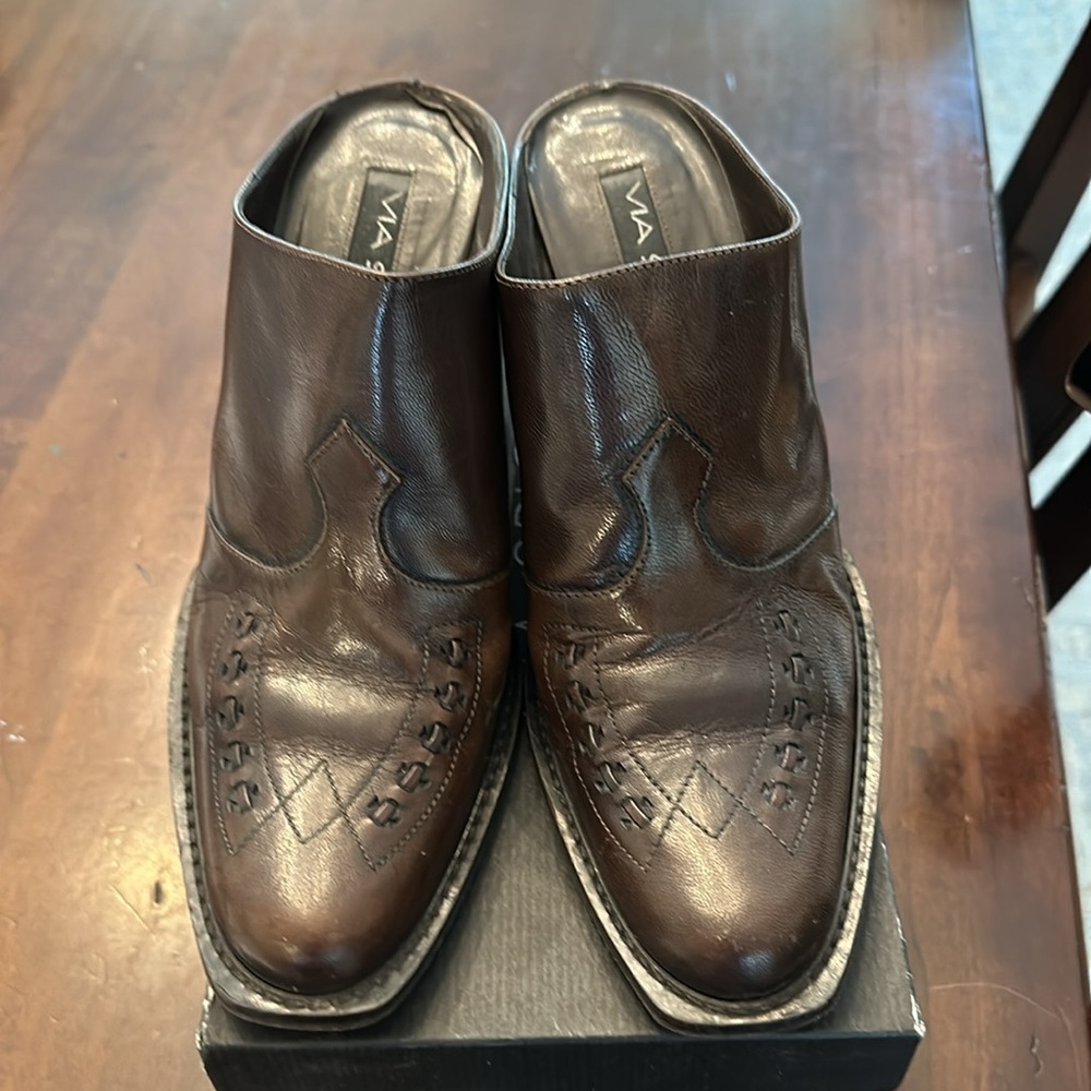 Women’s Via Spiga Keraka Calf Black 8.5 N Mules shoes